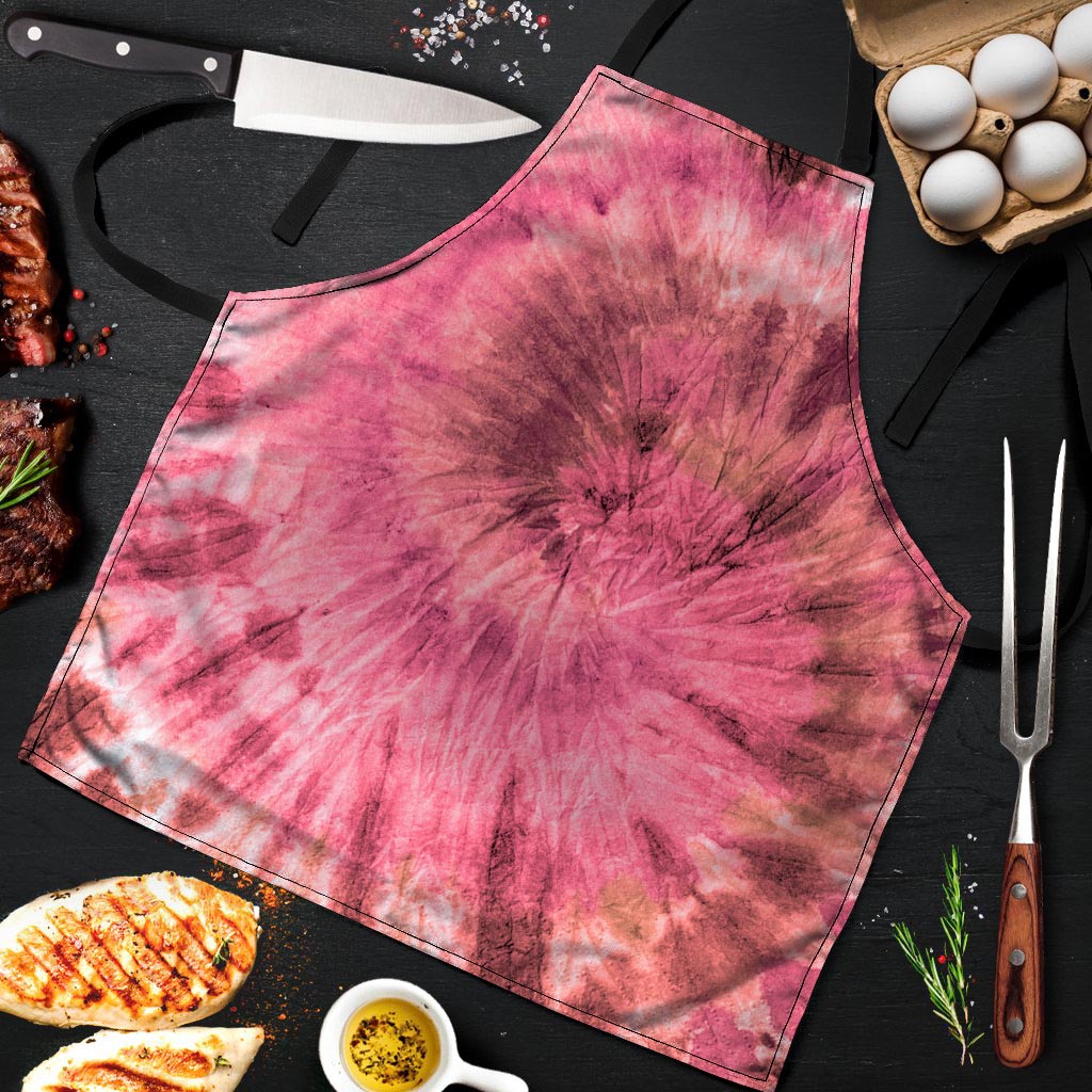 Pink Tie Dye Print Men's Apron-grizzshop