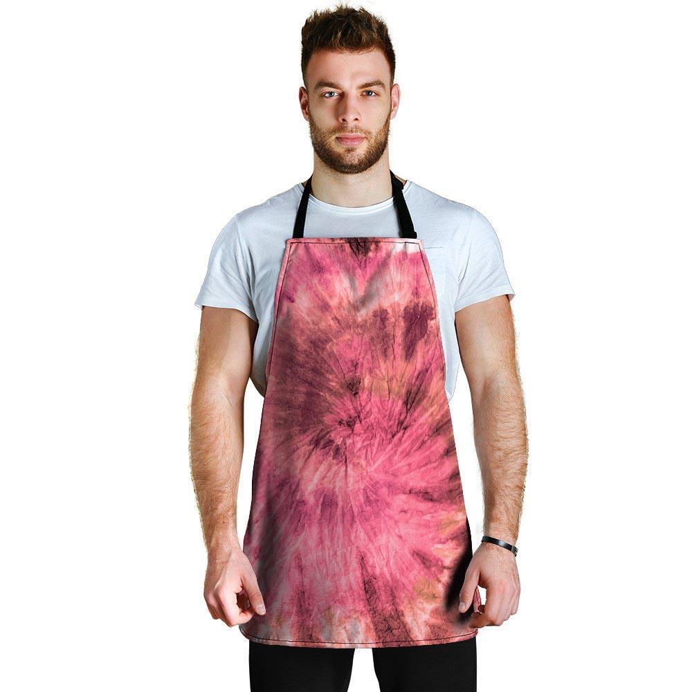 Pink Tie Dye Print Men's Apron-grizzshop