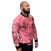 Pink Tie Dye Print Men's Bomber Jacket-grizzshop