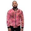 Pink Tie Dye Print Men's Bomber Jacket-grizzshop