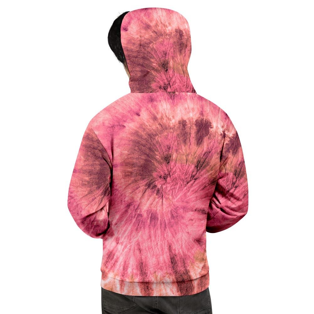 Pink Tie Dye Print Men's Hoodie-grizzshop