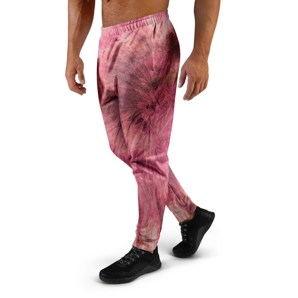 Pink Tie Dye Print Men's Joggers-grizzshop
