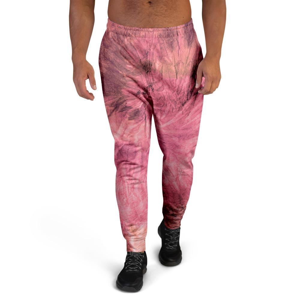 Pink Tie Dye Print Men's Joggers-grizzshop