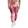 Pink Tie Dye Print Men's Leggings-grizzshop