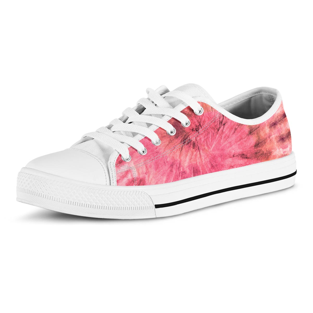 Pink Tie Dye Print Men's Low Top Shoes-grizzshop