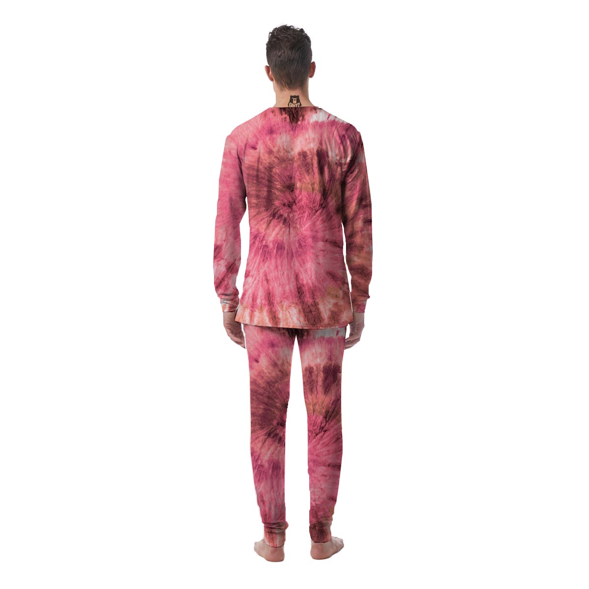 Pink Tie Dye Print Men's Pajamas-grizzshop