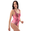 Pink Tie Dye Print One Piece Swimsuite-grizzshop