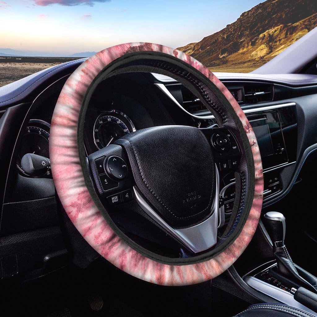 Pink Tie Dye Print Steering Wheel Cover-grizzshop