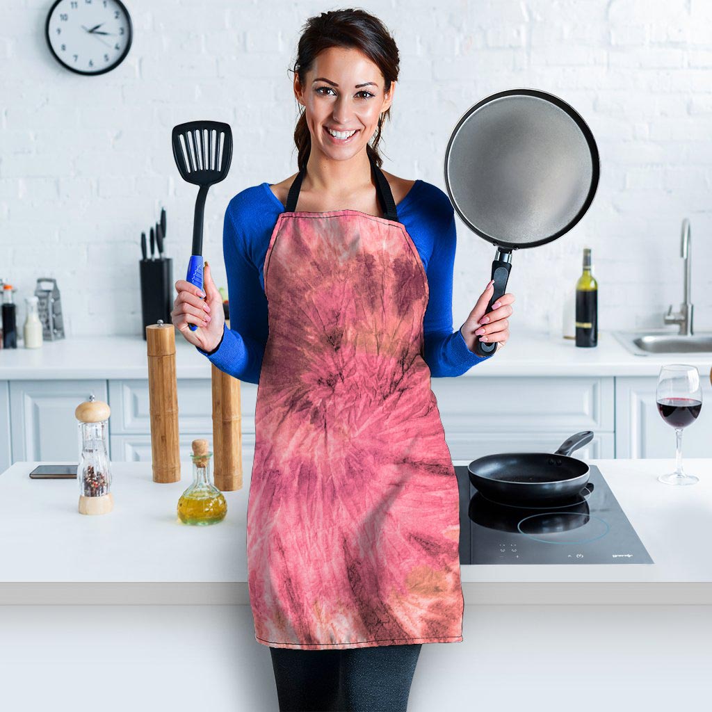 Pink Tie Dye Print Women's Apron-grizzshop