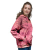 Pink Tie Dye Print Women's Hoodie-grizzshop