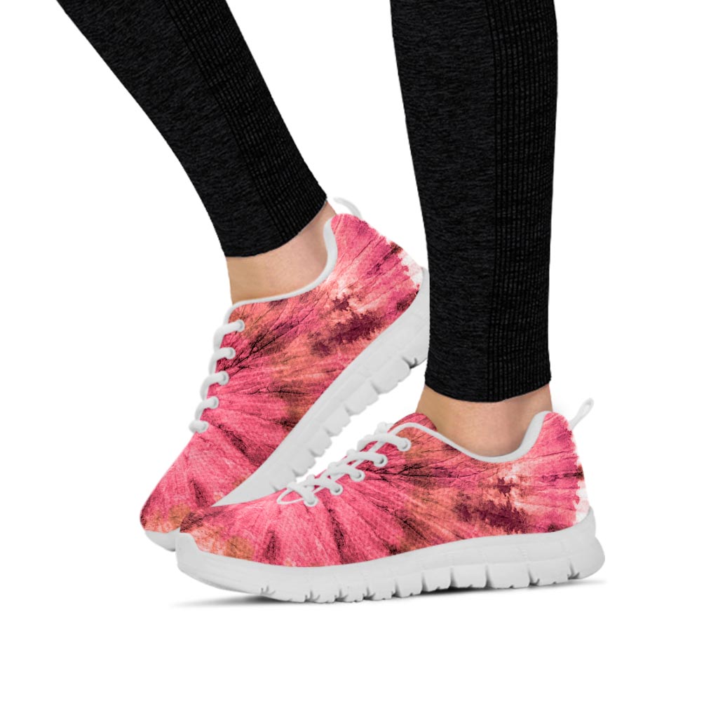Pink Tie Dye Print Women's Sneakers-grizzshop