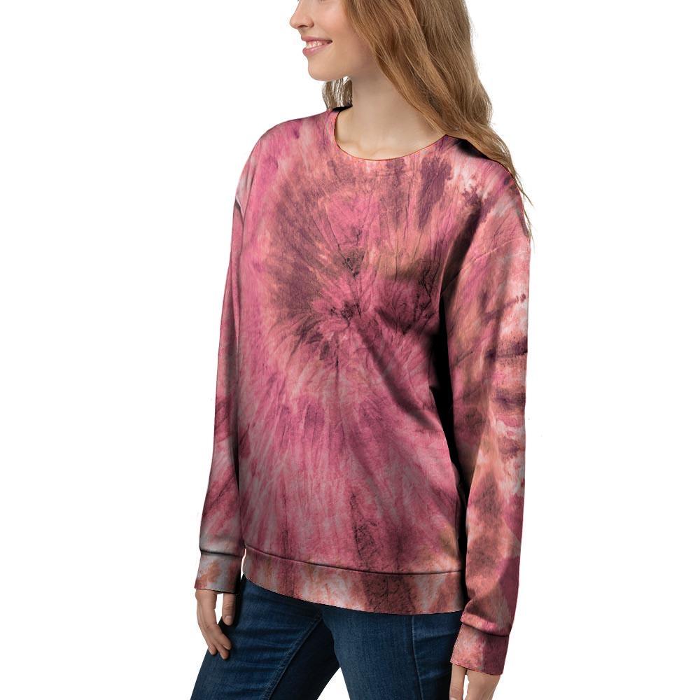 Pink Tie Dye Print Women's Sweatshirt-grizzshop