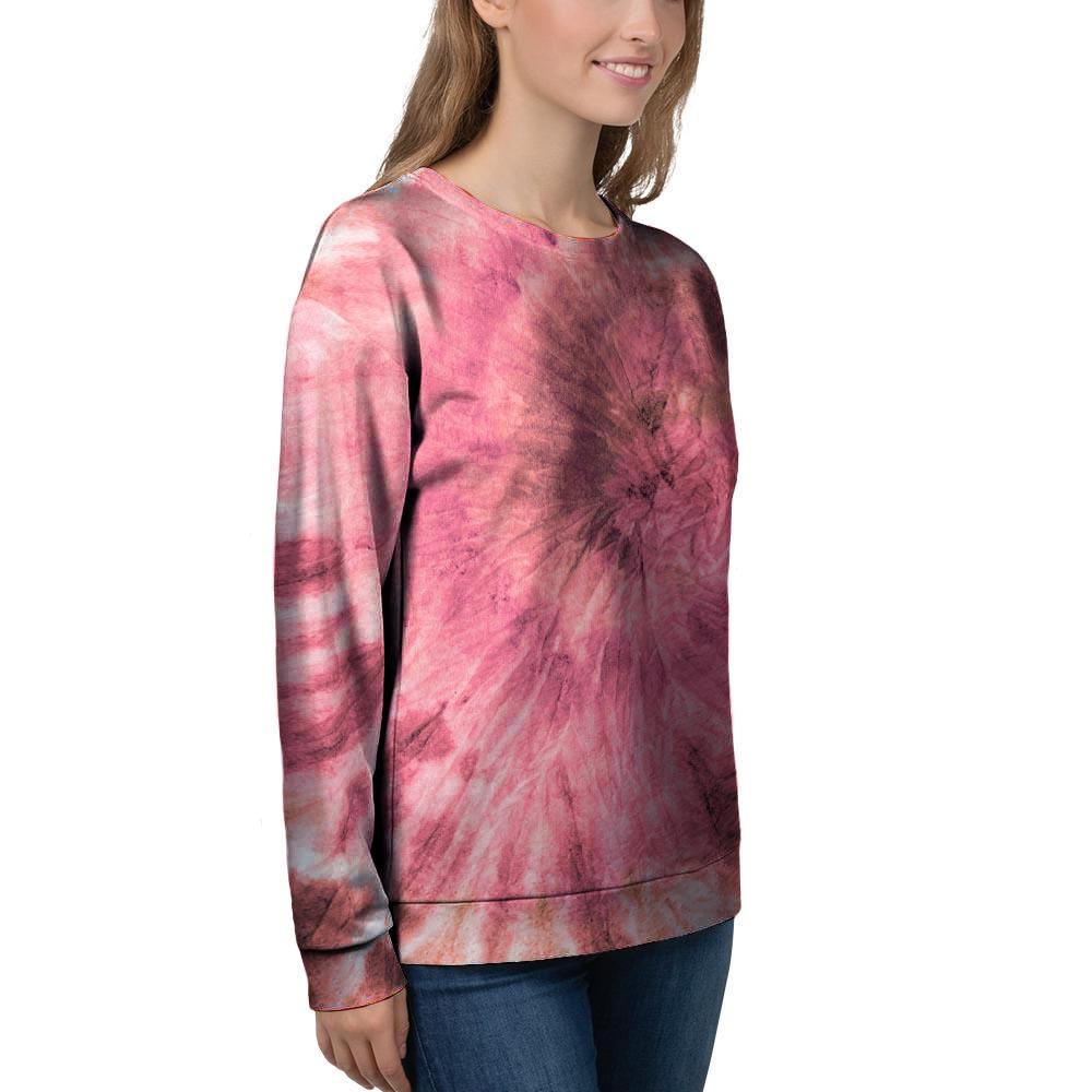 Pink Tie Dye Print Women's Sweatshirt-grizzshop