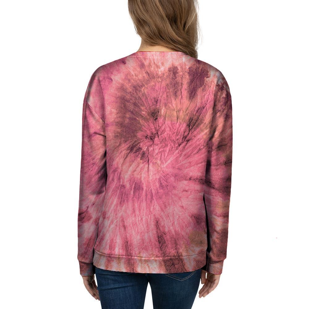 Pink Tie Dye Print Women's Sweatshirt-grizzshop