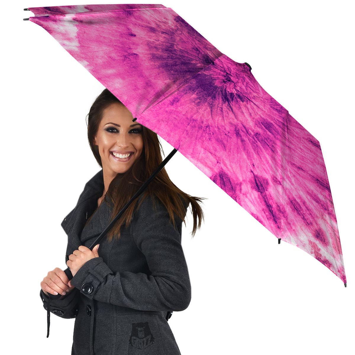 Pink Tie Dye Umbrella-grizzshop