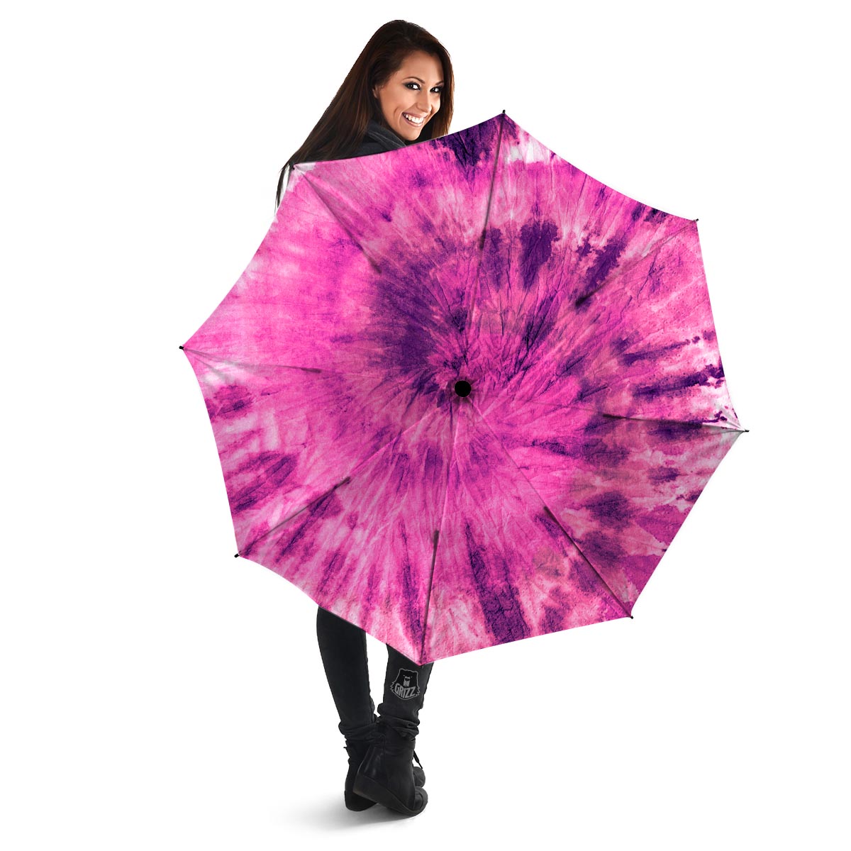 Pink Tie Dye Umbrella-grizzshop