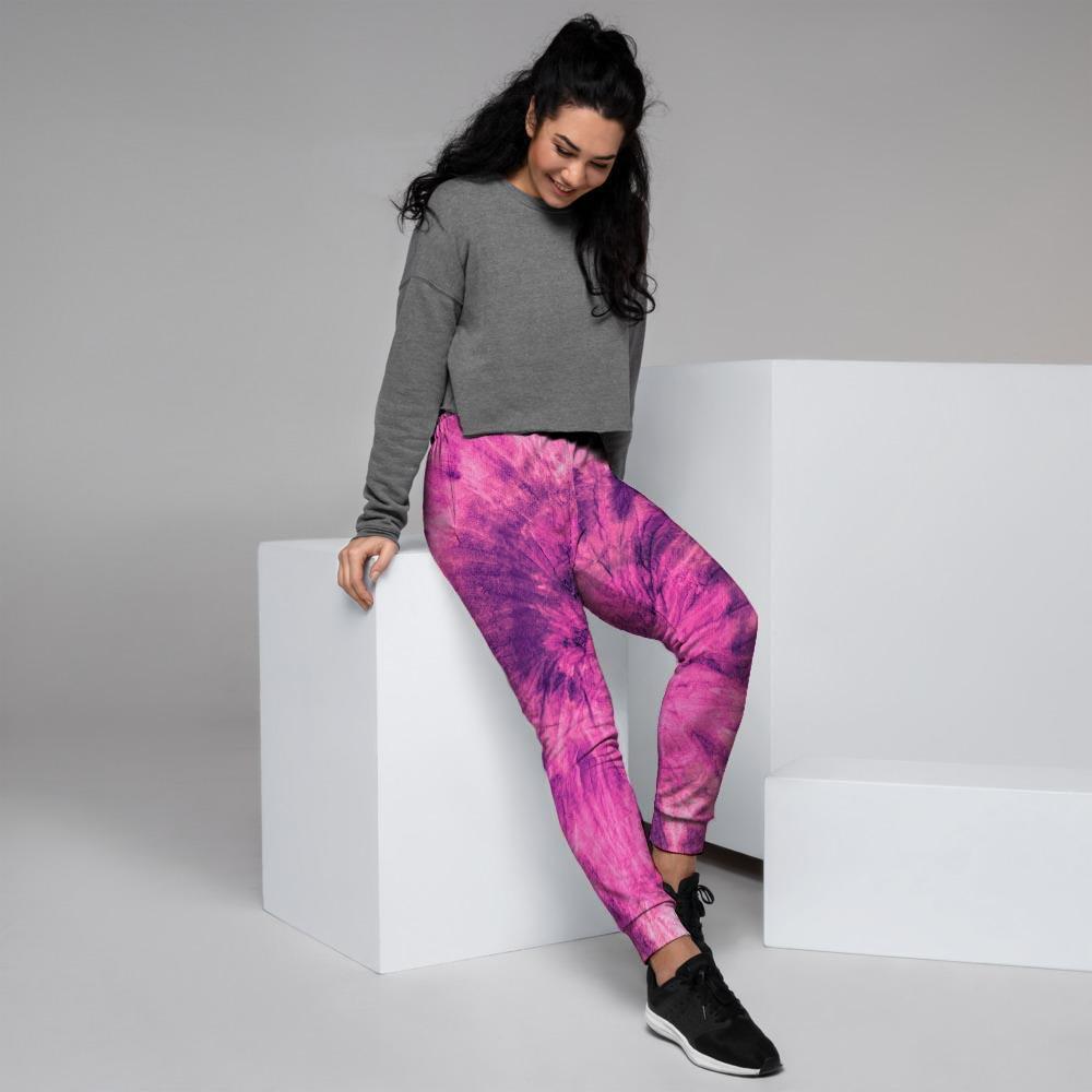 Pink Tie Dye Women's Joggers-grizzshop