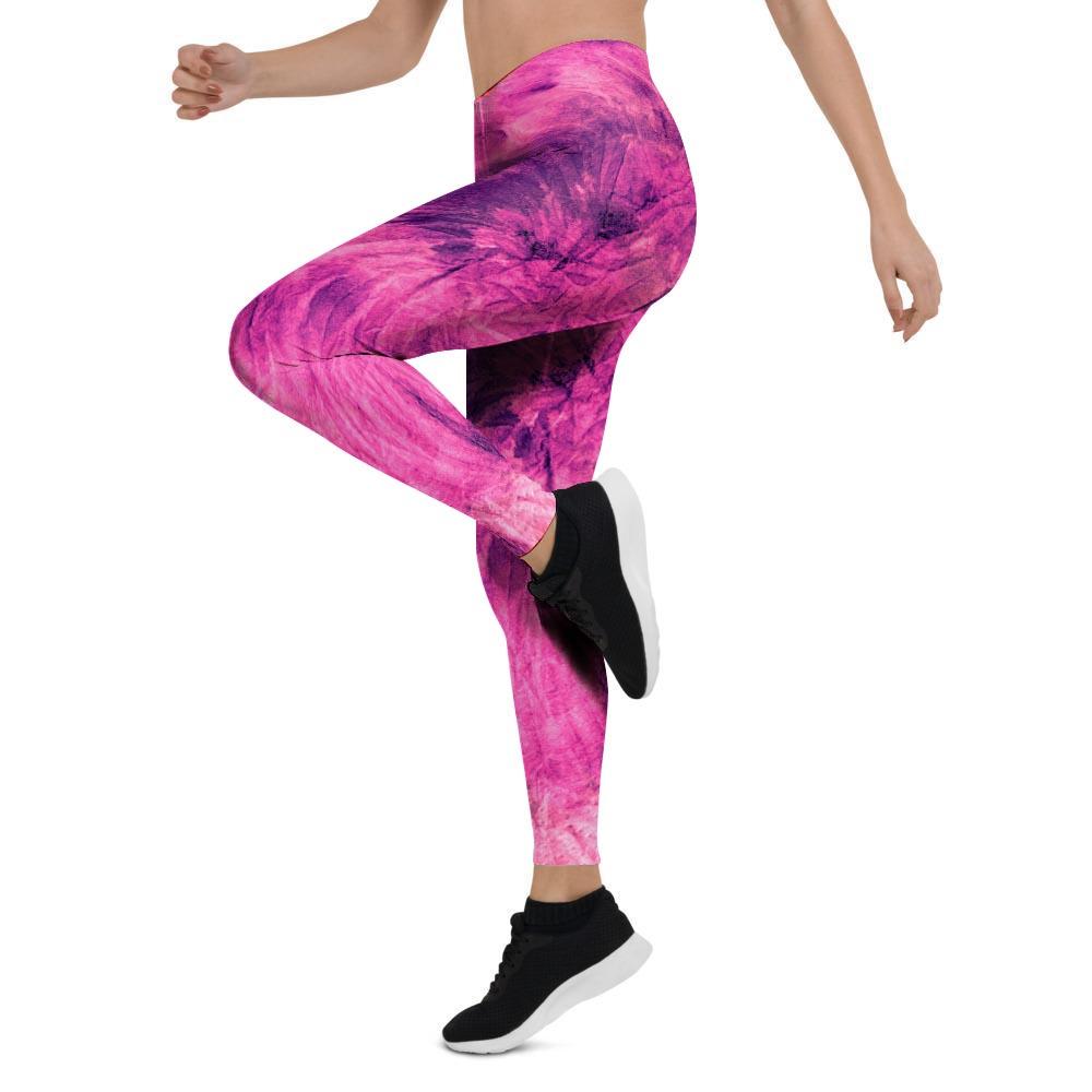 Pink Tie Dye Women's Leggings-grizzshop