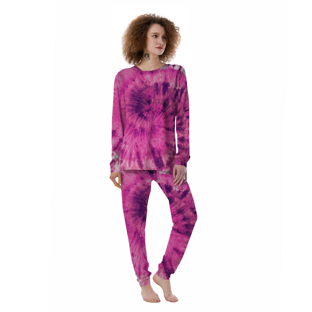 Pink Tie Dye Women's Pajamas-grizzshop