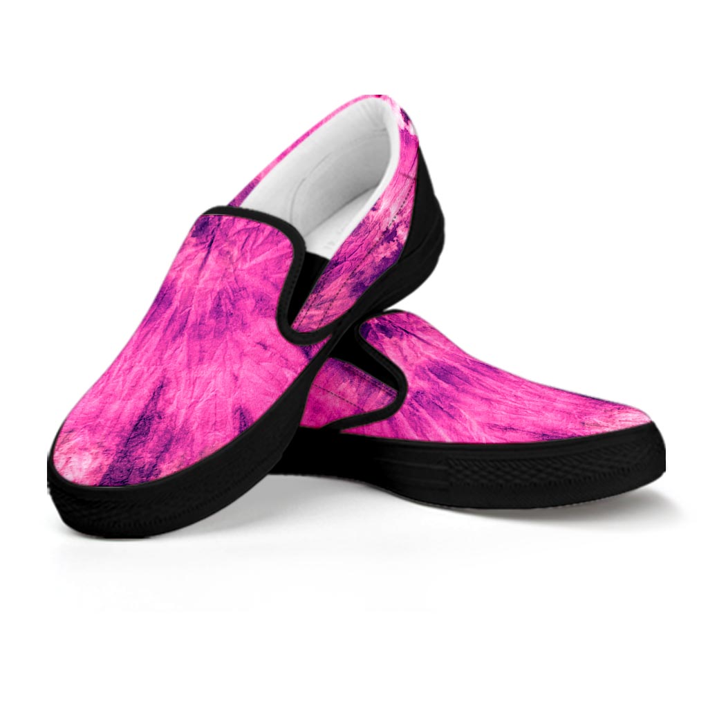 Pink Tie Dye Women's Slip On Sneakers-grizzshop