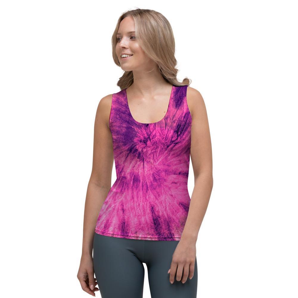 Pink Tie Dye Women's Tank Top-grizzshop
