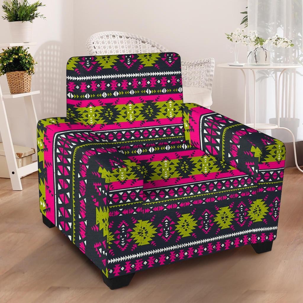 Pink Tribal Aztec Grunge Armchair Cover-grizzshop