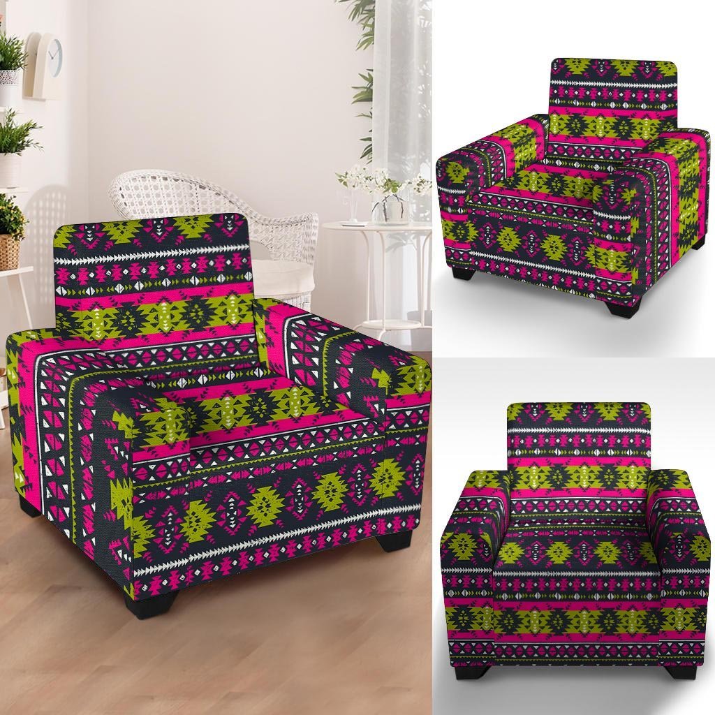 Pink Tribal Aztec Grunge Armchair Cover-grizzshop