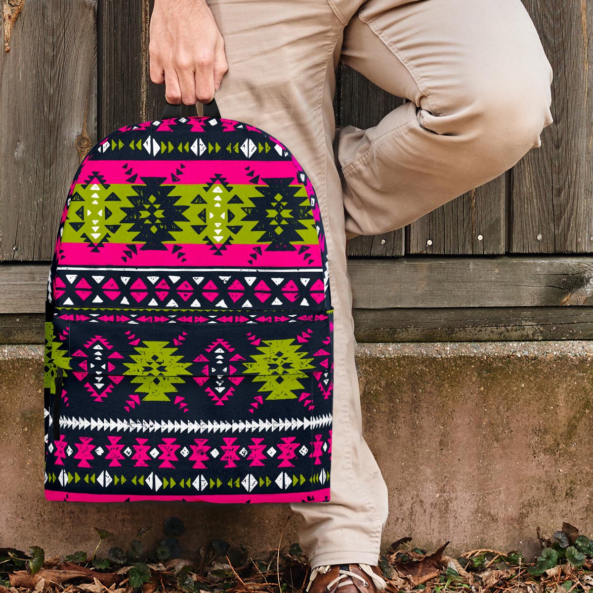 Pink Tribal Aztec Grunge Backpack-grizzshop