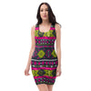 Pink Tribal Aztec Grunge Bodycon Dress-grizzshop