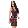 Pink Tribal Aztec Grunge Bodycon Dress-grizzshop