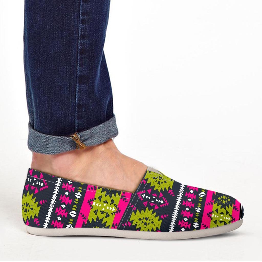 Pink Tribal Aztec Grunge Canvas Shoes-grizzshop