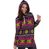 Pink Tribal Aztec Grunge Hoodie Dress-grizzshop