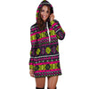 Pink Tribal Aztec Grunge Hoodie Dress-grizzshop