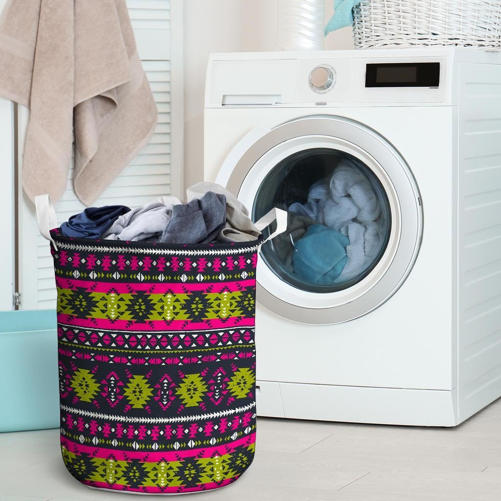 Pink Tribal Aztec Grunge Laundry Basket-grizzshop