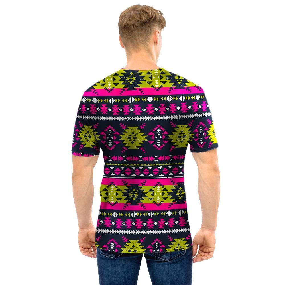 Pink Tribal Aztec Grunge Men T Shirt-grizzshop