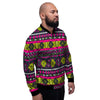 Pink Tribal Aztec Grunge Men's Bomber Jacket-grizzshop