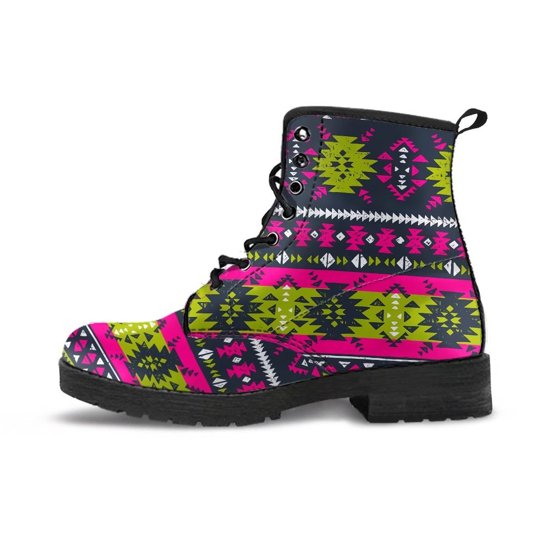 Pink Tribal Aztec Grunge Men's Boots-grizzshop