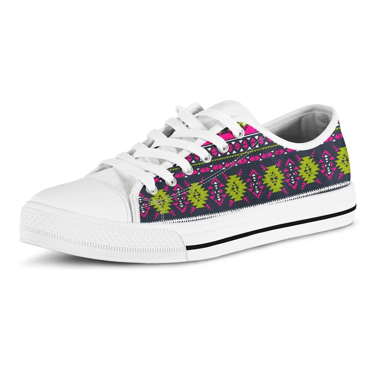 Pink Tribal Aztec Grunge Men's Low Top Shoes-grizzshop