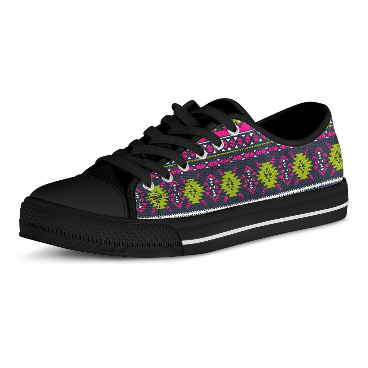 Pink Tribal Aztec Grunge Men's Low Top Shoes-grizzshop