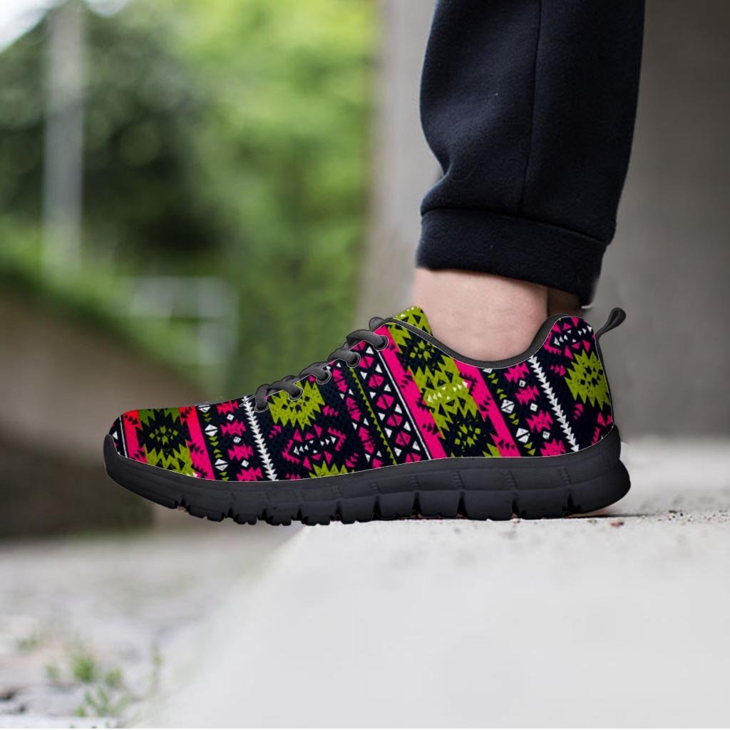 Pink Tribal Aztec Grunge Men's Sneakers-grizzshop