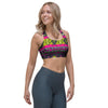 Pink Tribal Aztec Grunge Sports Bra-grizzshop