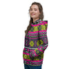 Pink Tribal Aztec Grunge Women's Hoodie-grizzshop