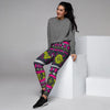 Pink Tribal Aztec Grunge Women's Joggers-grizzshop