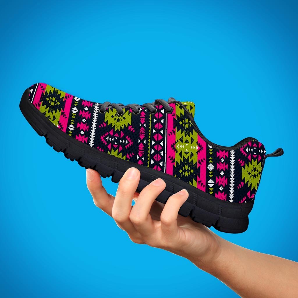 Pink Tribal Aztec Grunge Women's Sneakers-grizzshop