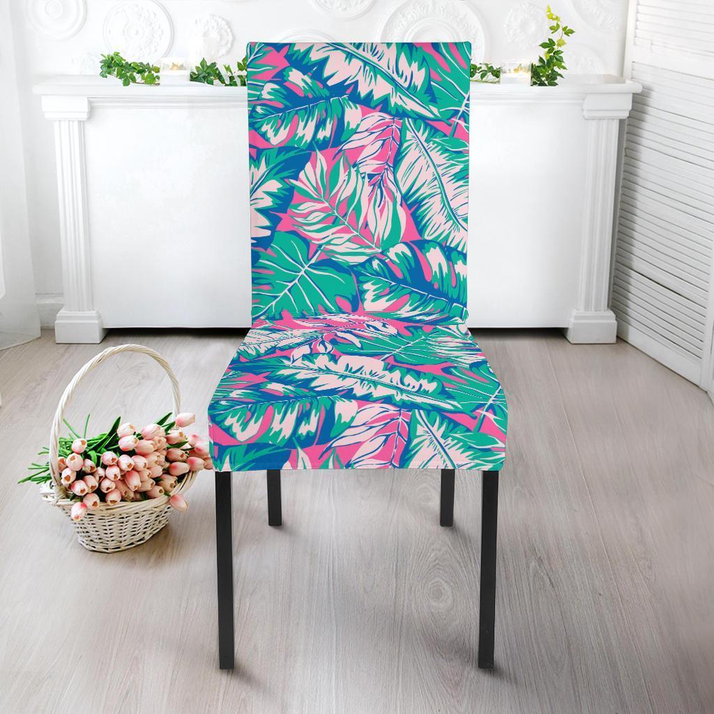 Pink Tropical Palm Leaves Hawaiian Pattern Print Chair Cover-grizzshop