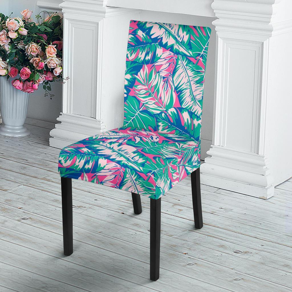 Pink Tropical Palm Leaves Hawaiian Pattern Print Chair Cover-grizzshop