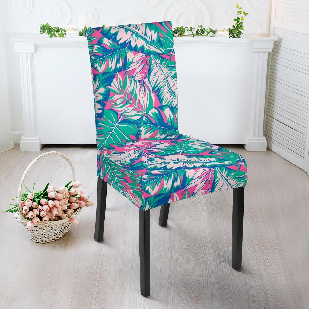 Pink Tropical Palm Leaves Hawaiian Pattern Print Chair Cover-grizzshop