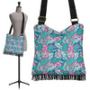 Pink Tropical Palm Leaves Hawaiian Pattern Print Crossbody Bags-grizzshop