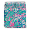 Pink Tropical Palm Leaves Hawaiian Pattern Print Duvet Cover Bedding Set-grizzshop