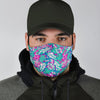 Pink Tropical Palm Leaves Hawaiian Pattern Print Face Mask-grizzshop